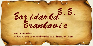 Božidarka Branković vizit kartica